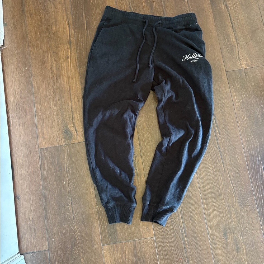 Hollister Black Fleece Joggers with Logo